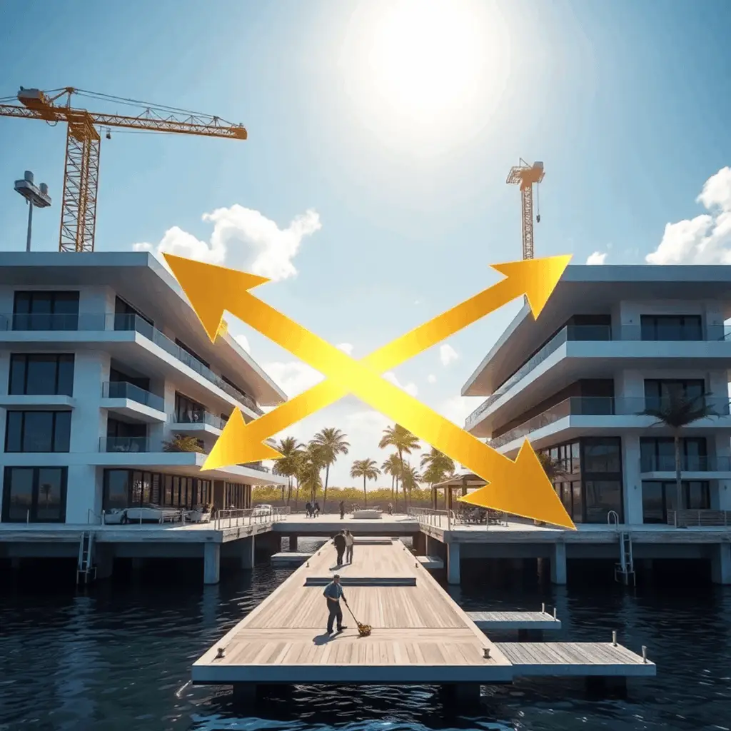 Wire transfer practices funding a luxury waterfront home under construction
