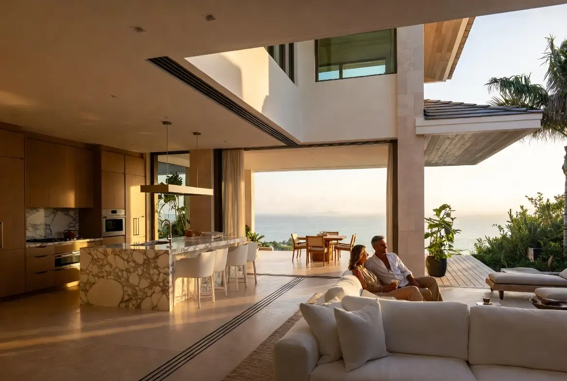 Wellness and Longevity-Focused Home Design in South Florida: 6 Pillars - 3 Kass Construction team reviewing longevity-focused home design plans for a Fort Lauderdale luxury home