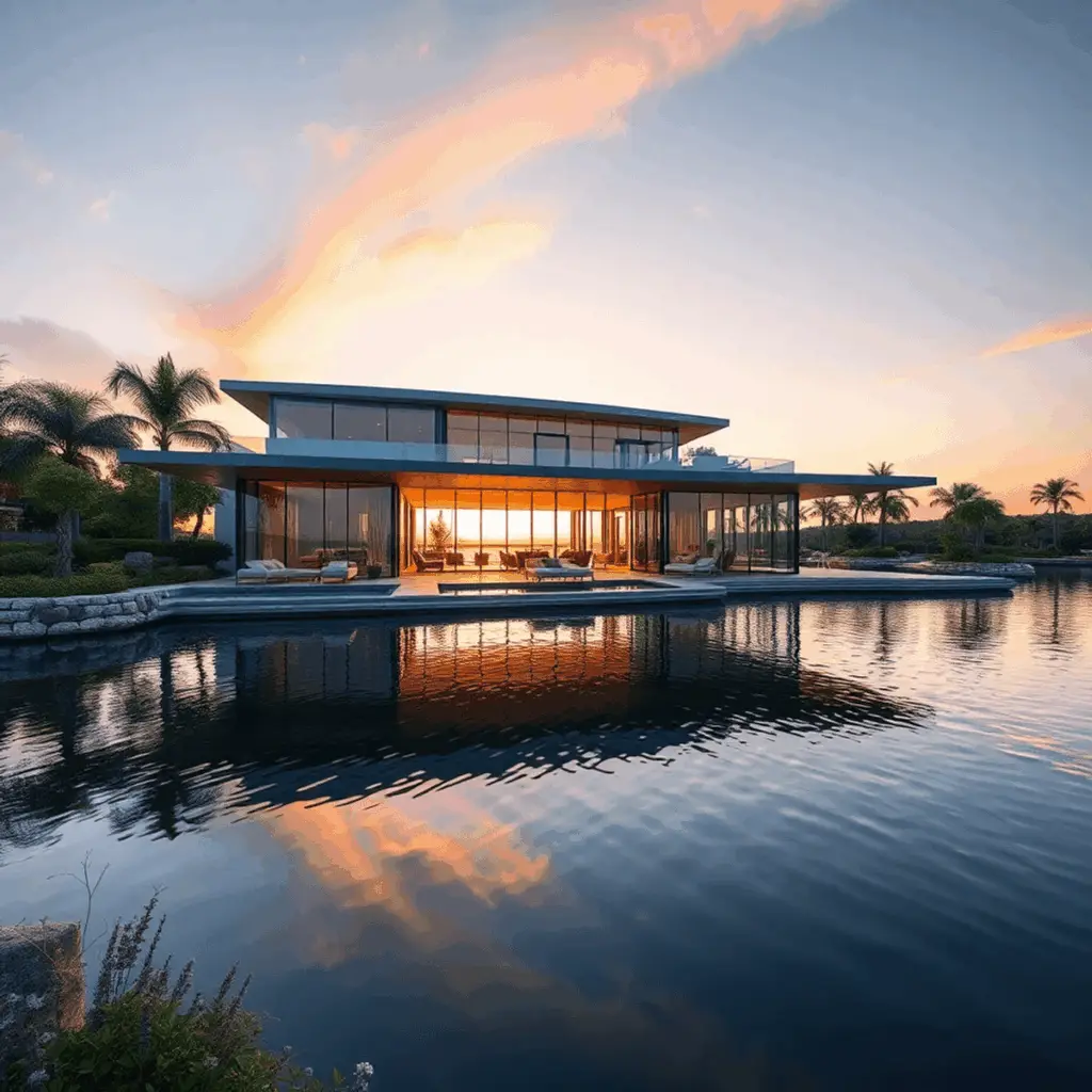 Overseas custom home building of a luxury South Florida residence