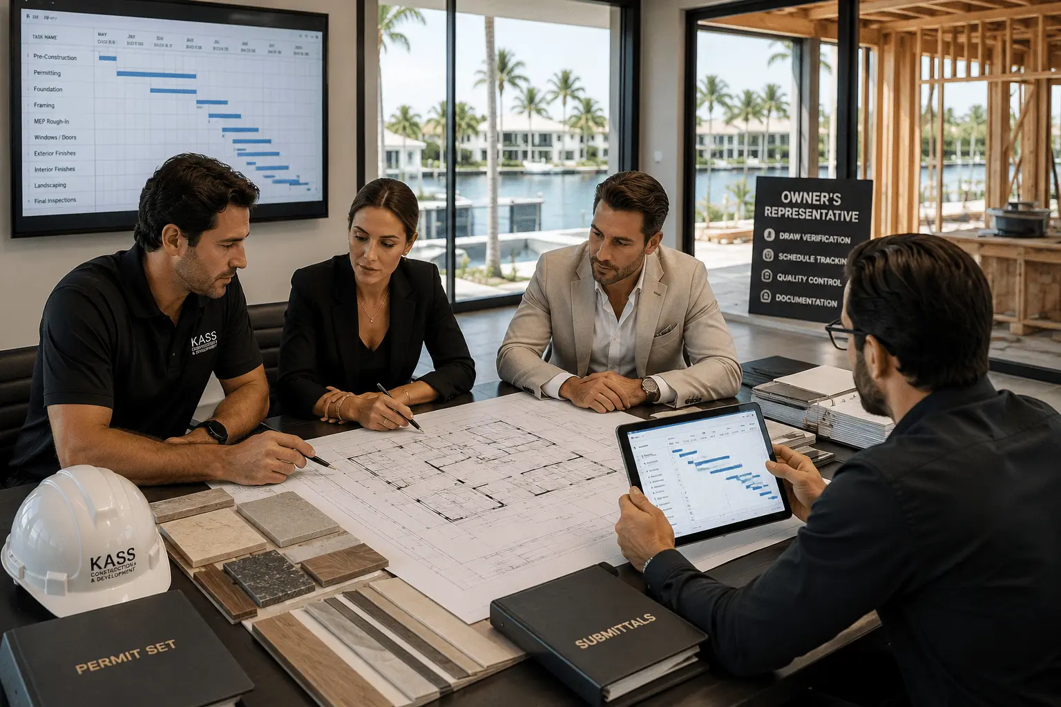 Project review meeting under owners representation on a luxury build