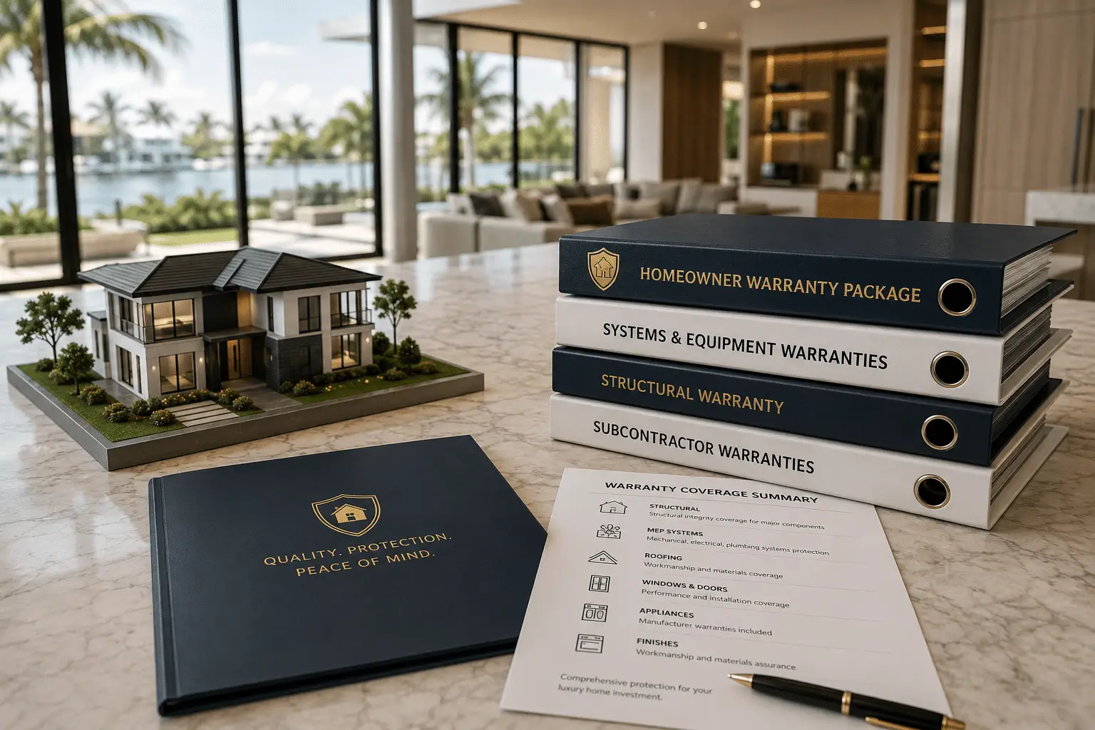 The homeowner warranty package delivered at handover