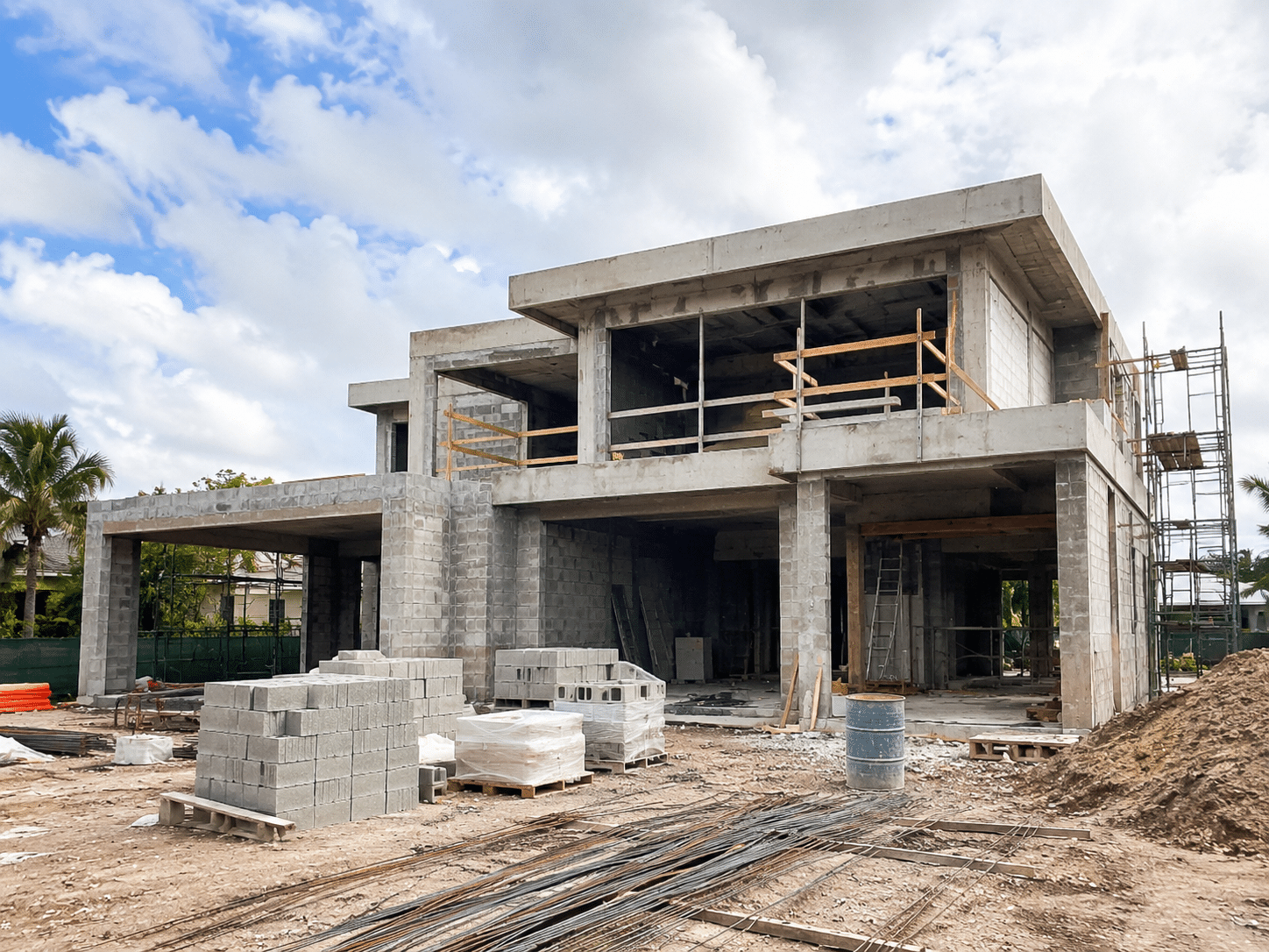 Structural work during a luxury home reconfiguration