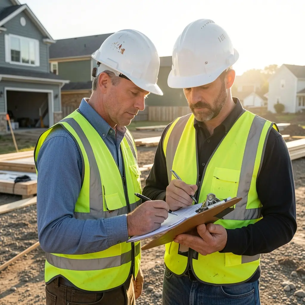Site representatives reviewing progress for an absentee international owner
