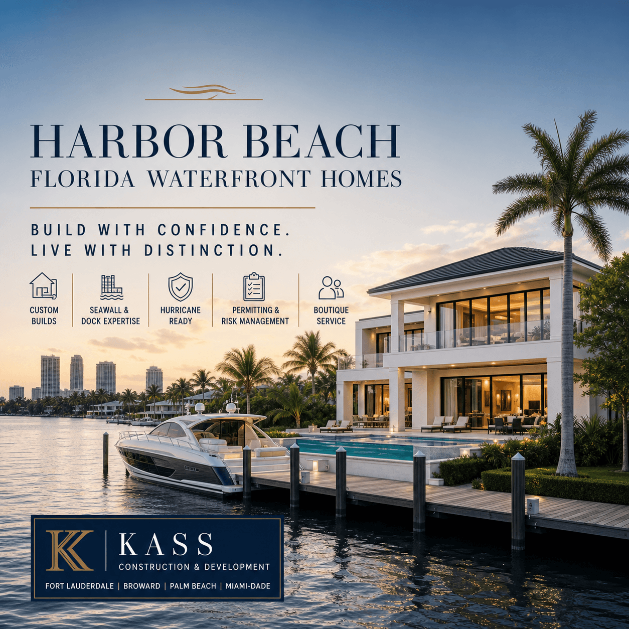 Harbor Beach Florida Waterfront Homes: What to Know First - 1 Harbor Beach Florida waterfront homes graphic: luxury custom builds and seawall expertise in Fort Lauderdale