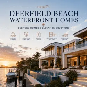 Deerfield Beach Waterfront Homes: Kass Construction graphic, bespoke homes and elevation solutions