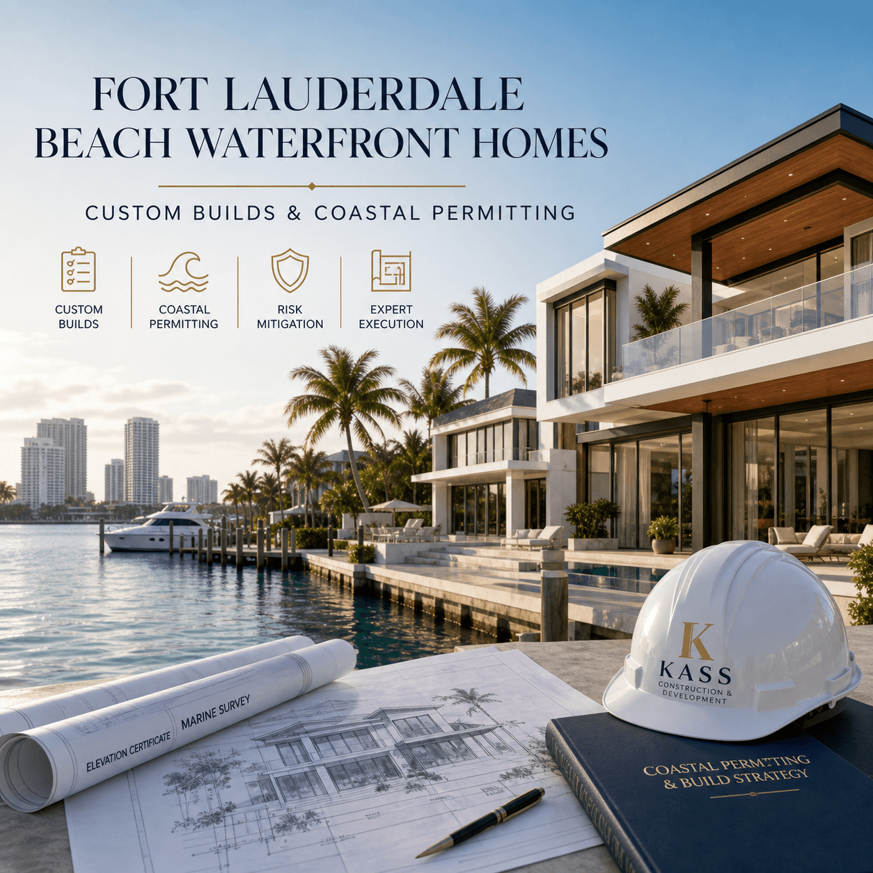 Fort Lauderdale Beach Waterfront Homes: Coastal Permitting - 1 Fort Lauderdale Beach waterfront homes graphic: custom builds and coastal permitting