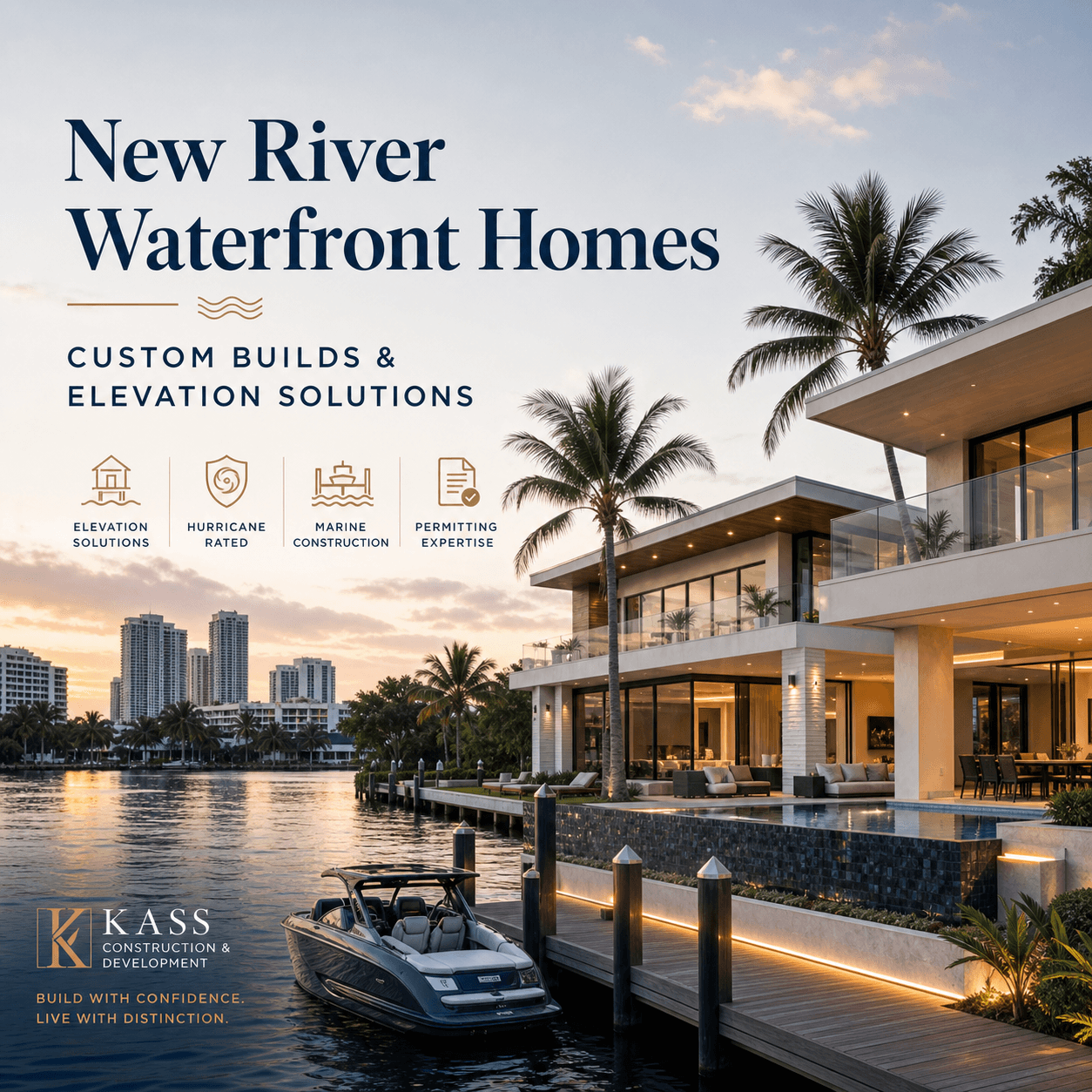 Fort Lauderdale New River waterfront homes: custom builds and elevation solutions