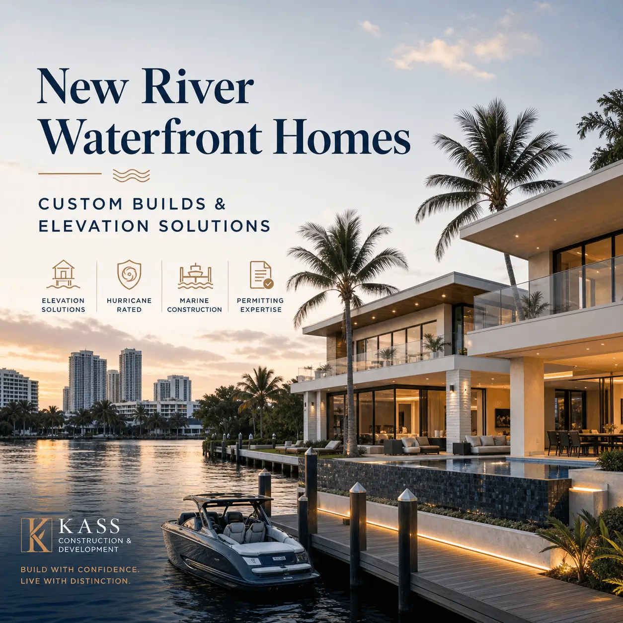 Fort Lauderdale New River waterfront homes: custom builds and elevation solutions