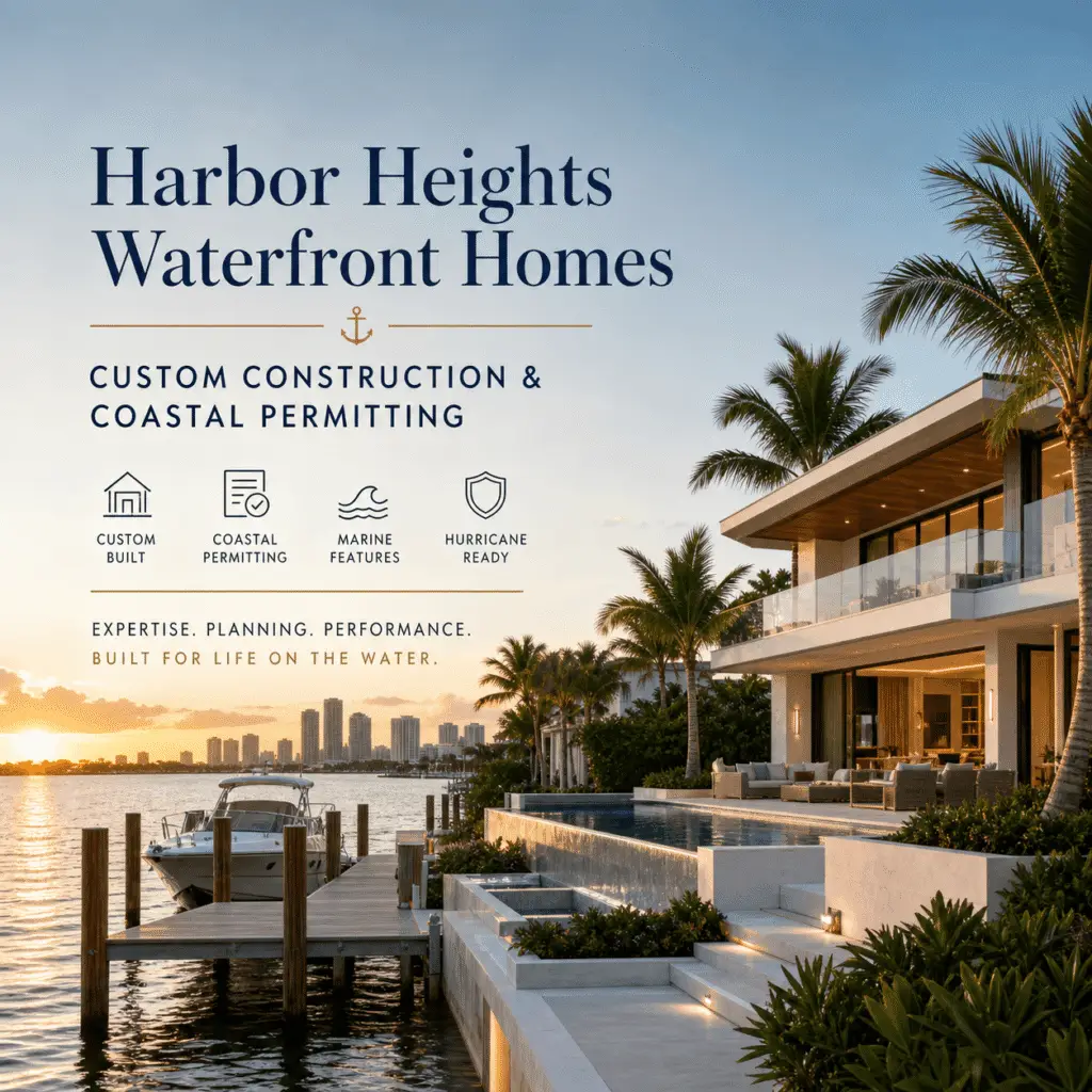 Harbor Heights Waterfront Homes: Kass Construction graphic, custom construction and coastal permitting
