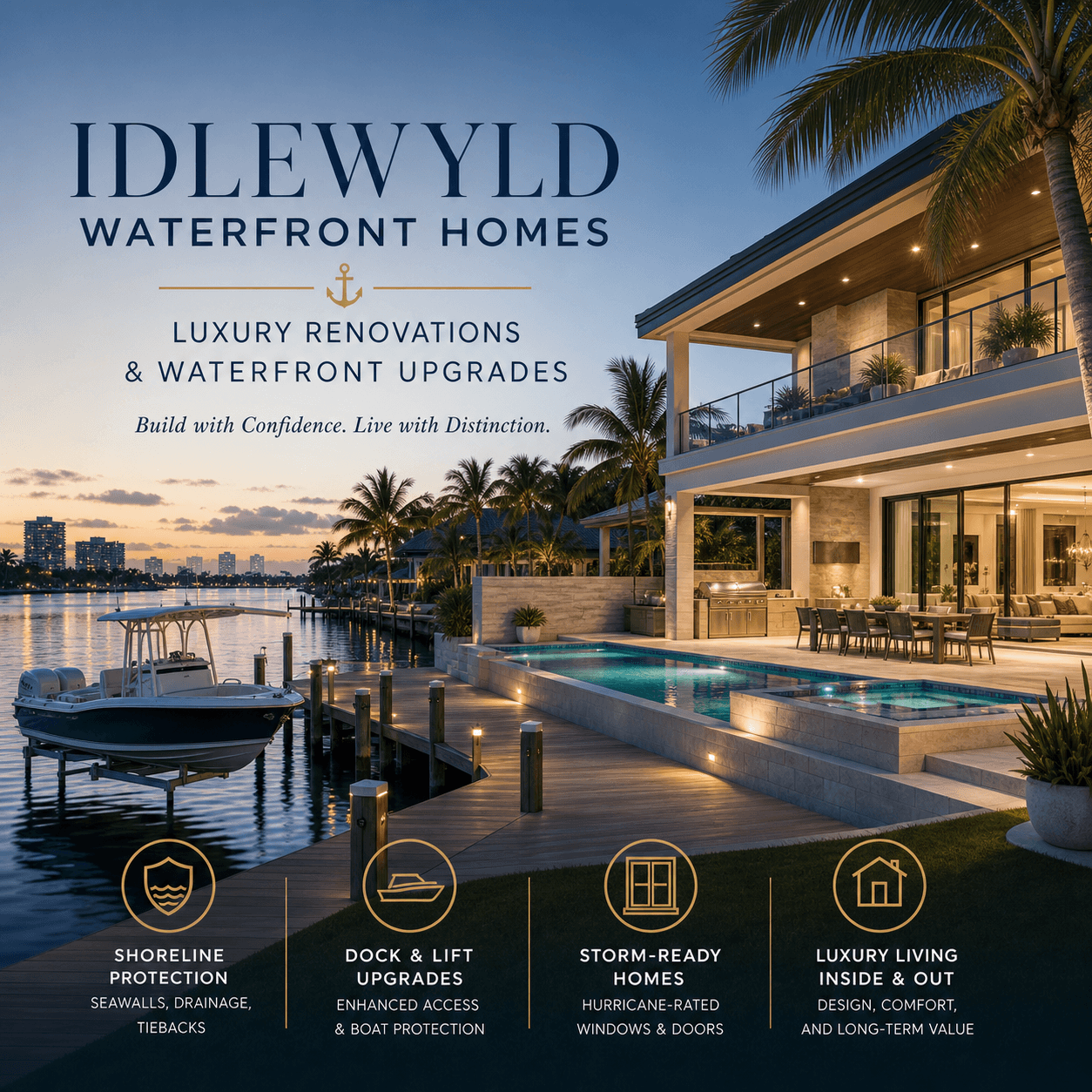 Idlewyld Waterfront Homes: Renovations That Hold Value - 1 Idlewyld waterfront homes graphic: luxury renovations and waterfront upgrades in Fort Lauderdale