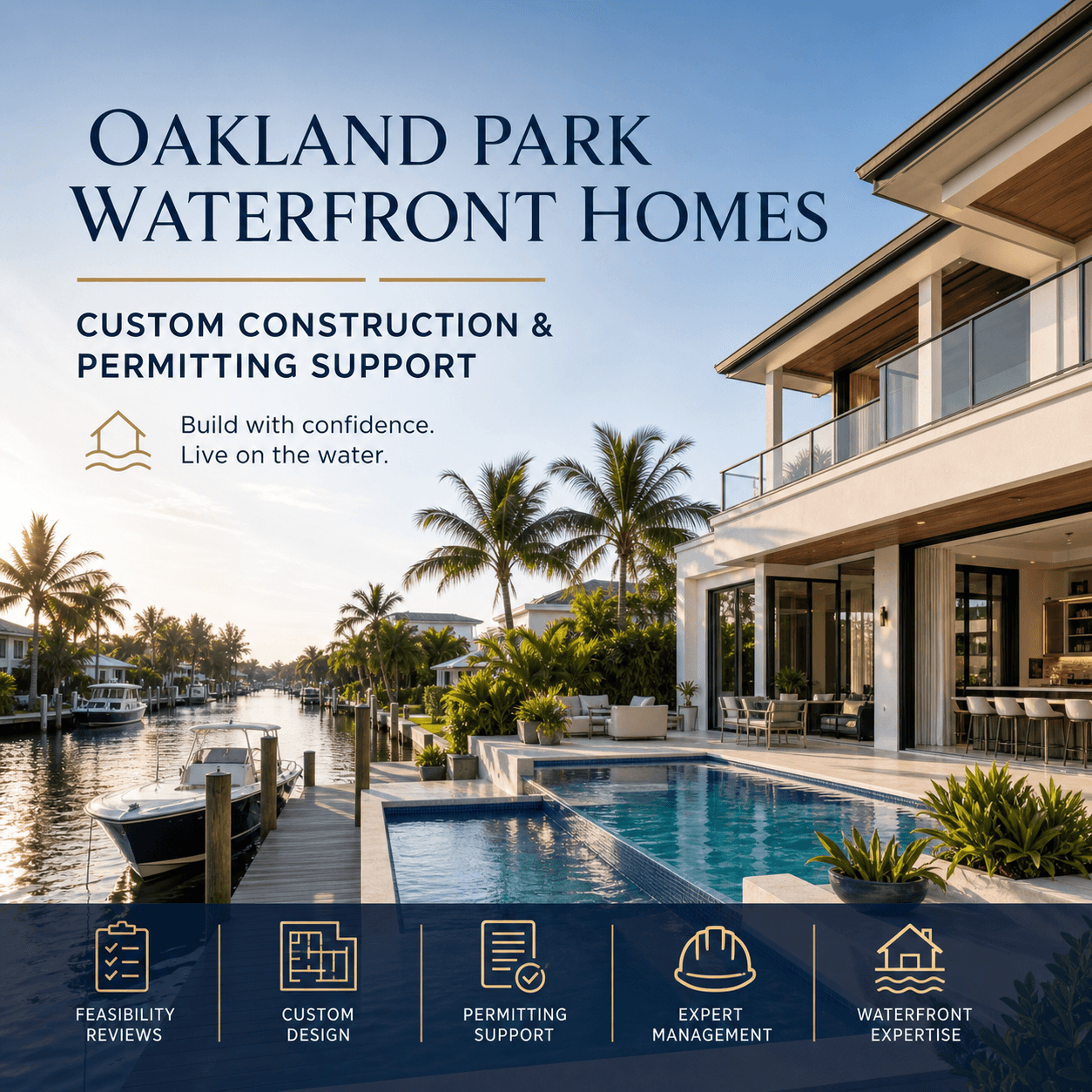 Oakland Park waterfront homes: custom construction and permitting support
