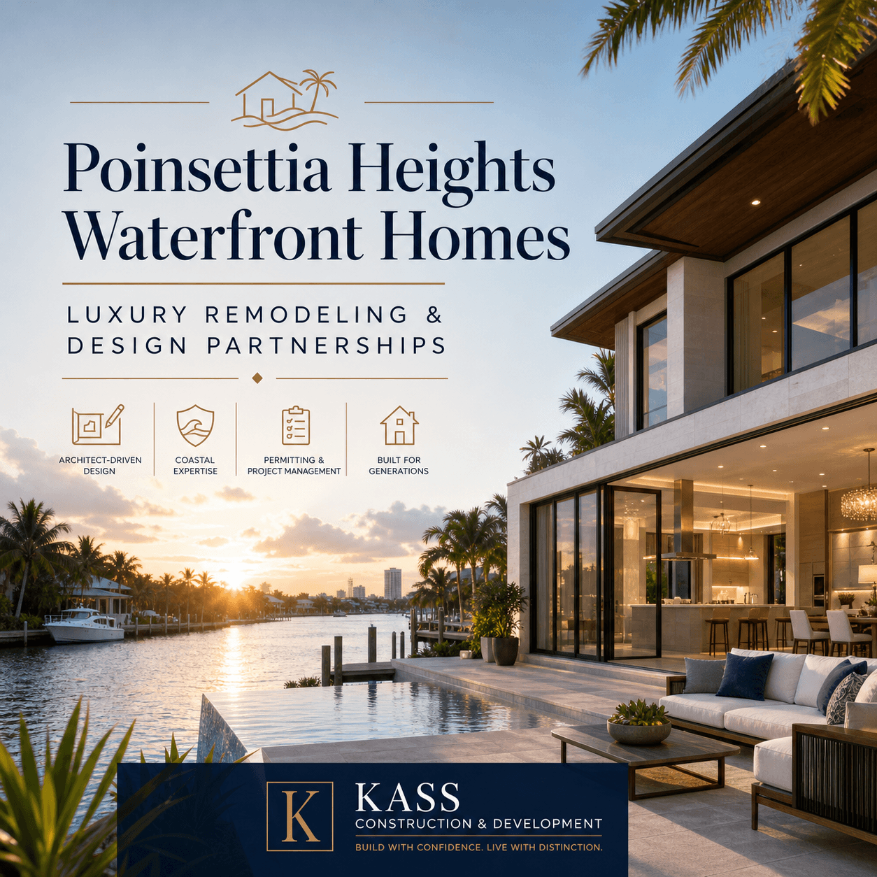 Poinsettia Heights Waterfront Homes: Remodeling and Design - 1 Poinsettia Heights waterfront homes graphic: luxury remodeling and design partnerships in East Fort Lauderdale