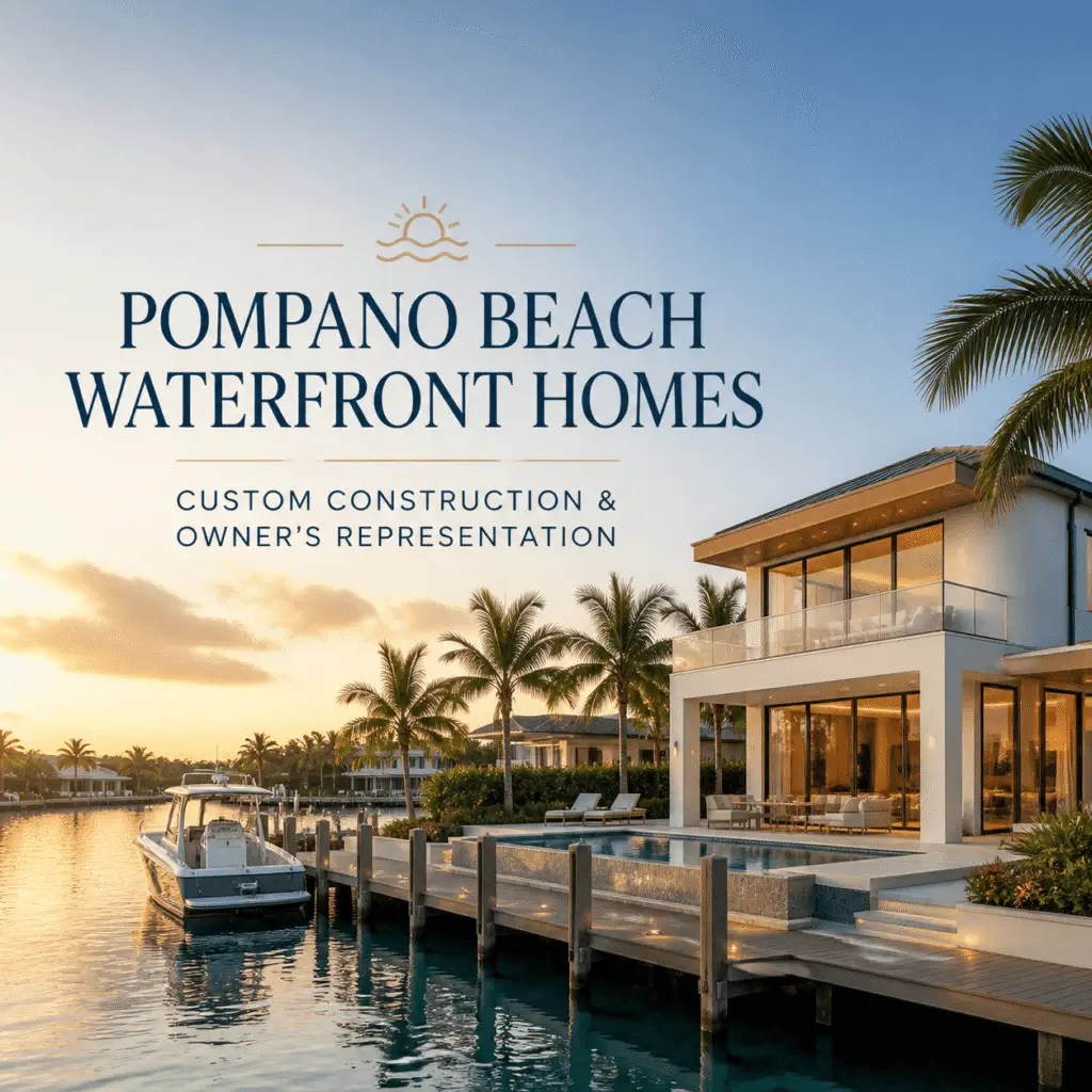 Pompano Beach Waterfront Homes: Kass Construction graphic, custom construction and owner's representation