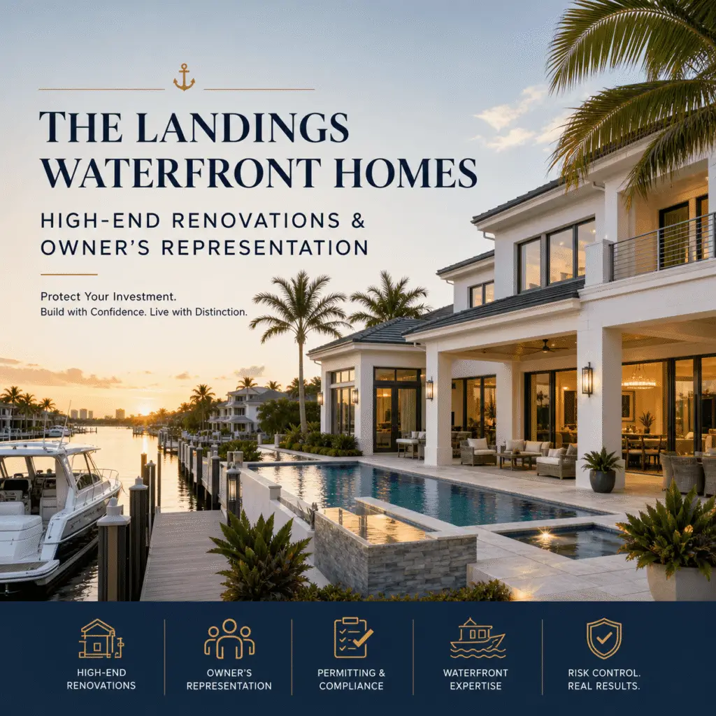The Landings Waterfront Homes: Kass Construction graphic, high-end renovations and owner's representation